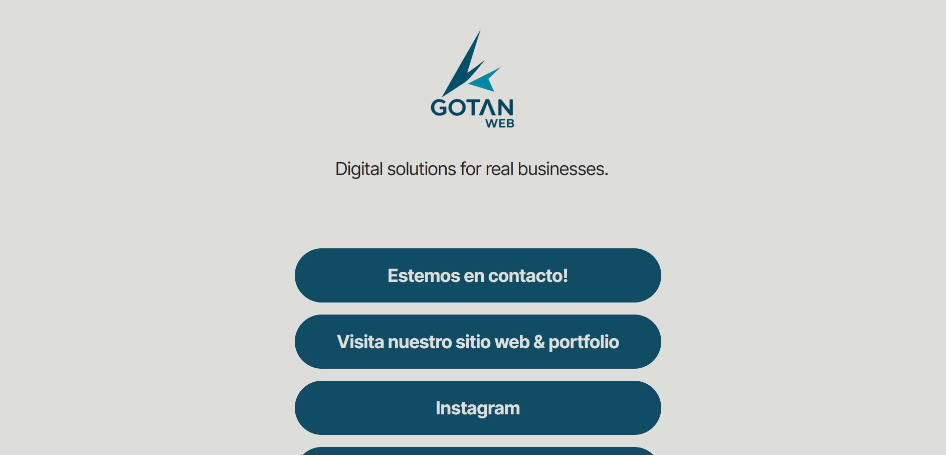 Gotan Web links landing page